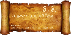 Bulyovszky Hilária névjegykártya